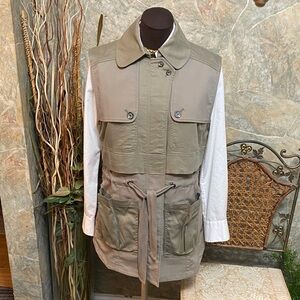 Club Monaco long medium Safari utility vest  cargo pockets